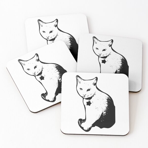 Item preview, Black & White Kitty Cat sitting looking at you designed and sold by ncNatureVisions.