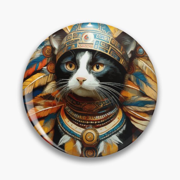 Item preview, Gustav Klimt Cat in Aztec Headdress designed and sold by Vicky Brago-Mitchell®.