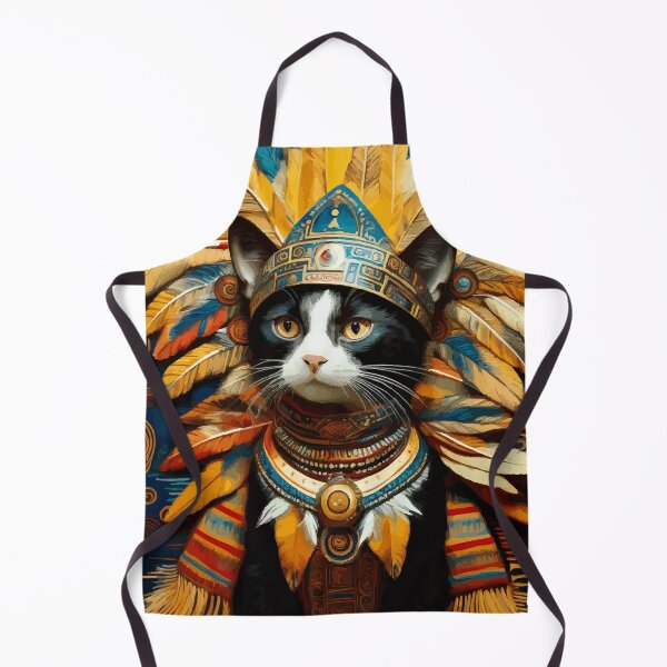 Item preview, Gustav Klimt Cat in Aztec Headdress designed and sold by Vicky Brago-Mitchell®.