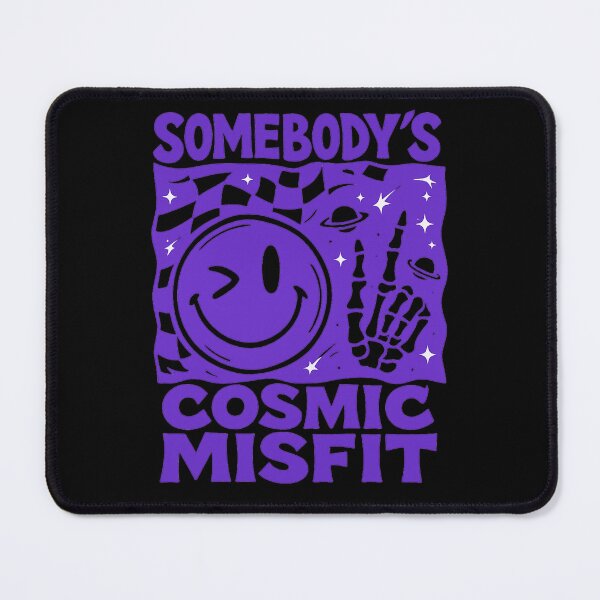 Item preview, Somebody’s Cosmic Misfit – Trippy Smiley Face Skeleton Hand Space Aesthetic designed and sold by POD DYNASTY | Original Print On Demand T-Shirt Graphics.