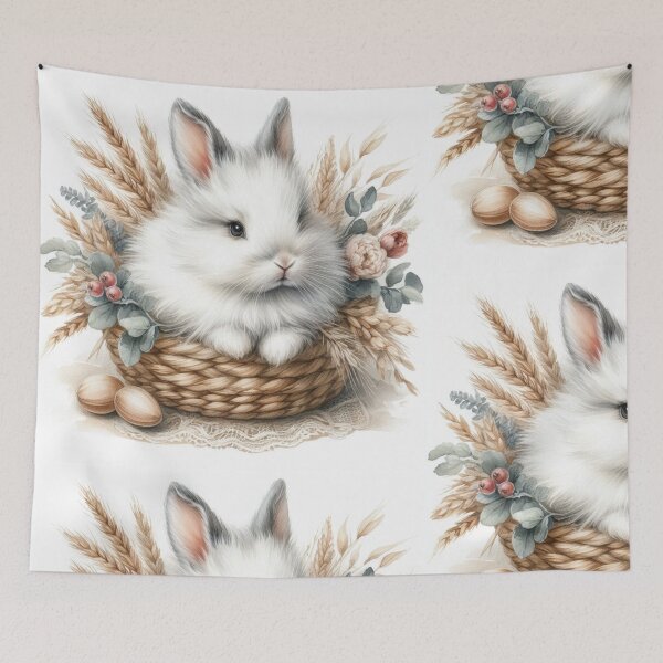 Item preview, Farmhouse Bunny – Cozy Rustic Country Decor Print designed and sold by WF-Studio.