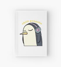 Chill Penguin With Headphone Hardcover Journal