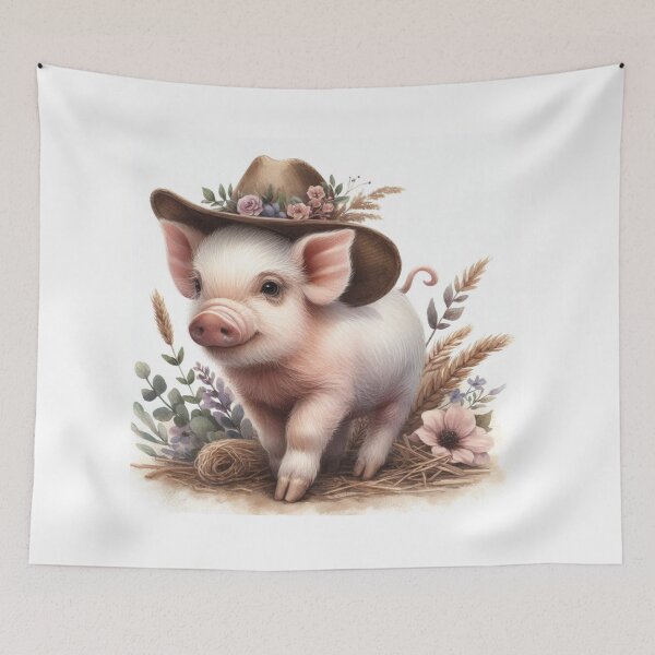 Item preview, Farmhouse Piglet – Cozy Country Nursery Decor designed and sold by WF-Studio.