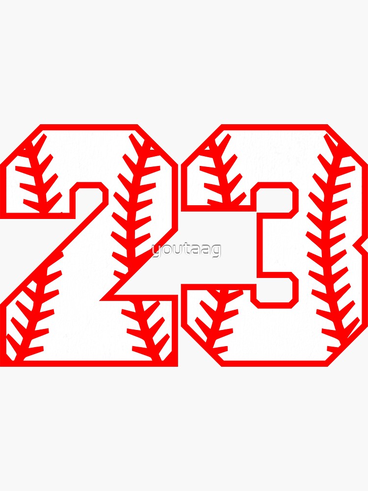 baseball-number-23-sticker-by-youtaag-redbubble