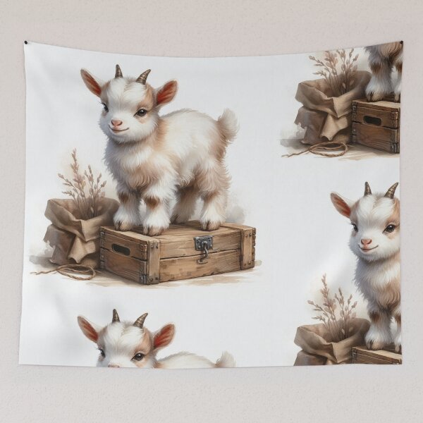 Item preview, Farmhouse Goat – Rustic Country Animal Print designed and sold by WF-Studio.