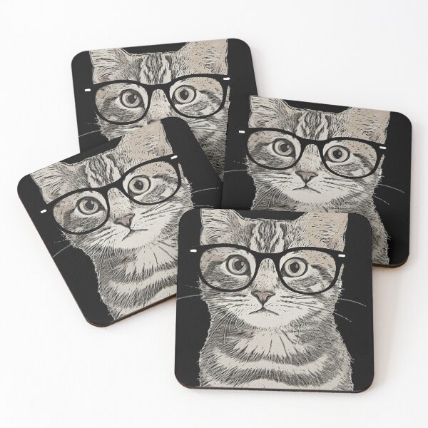 Item preview, Hipster Cat Kitten Spectacles Eye Glasses Funny Cute designed and sold by truongminhrng.