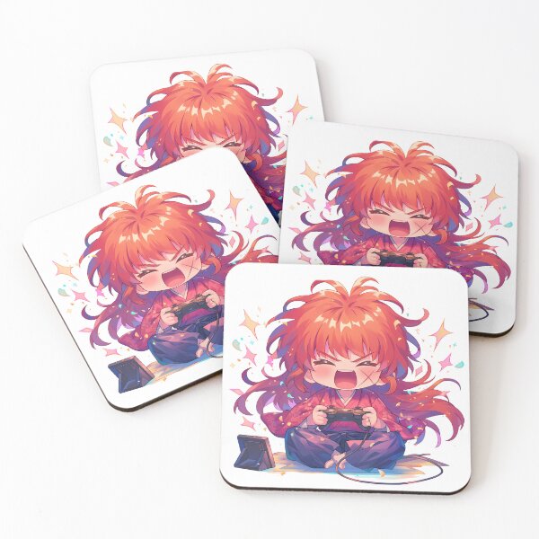 Item preview, Himura Kenshin Rurouni Kenshin Cute Chibi Playing Video Game Anime designed and sold by earlobejerk.