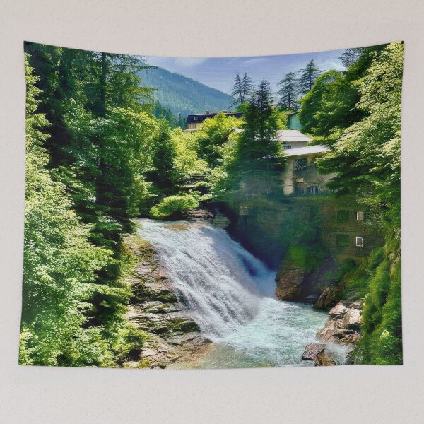 Item preview, Waterfall in the Mountains – Nature Landscape Photo Art by Pamela Storch designed and sold by Pamela Storch.