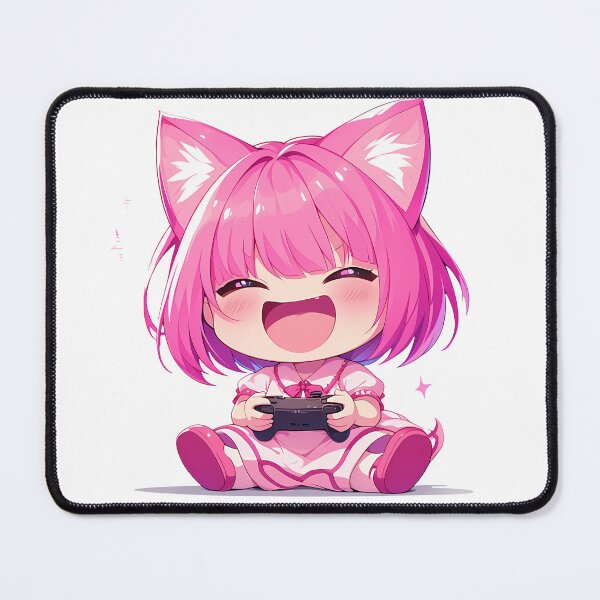 Item preview, Lucy Kaede Elfen Lied Cute Chibi Playing Video Game Anime Girl designed and sold by earlobejerk.