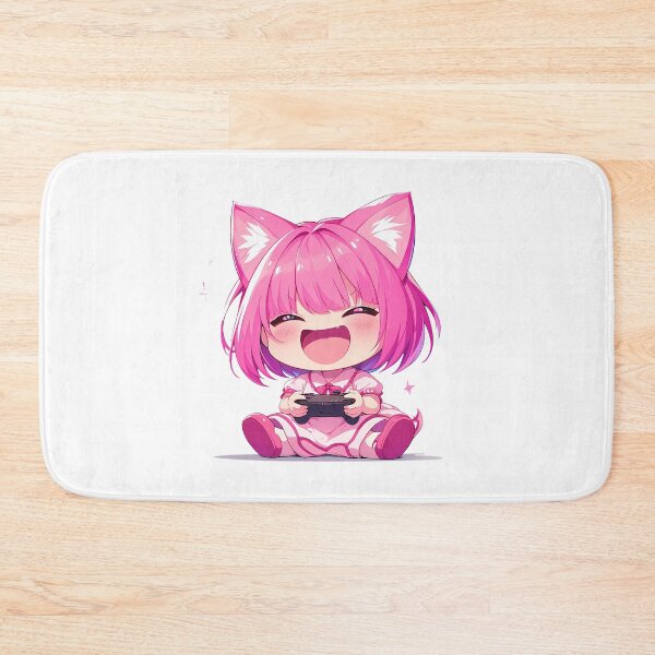Item preview, Lucy Kaede Elfen Lied Cute Chibi Playing Video Game Anime Girl designed and sold by earlobejerk.