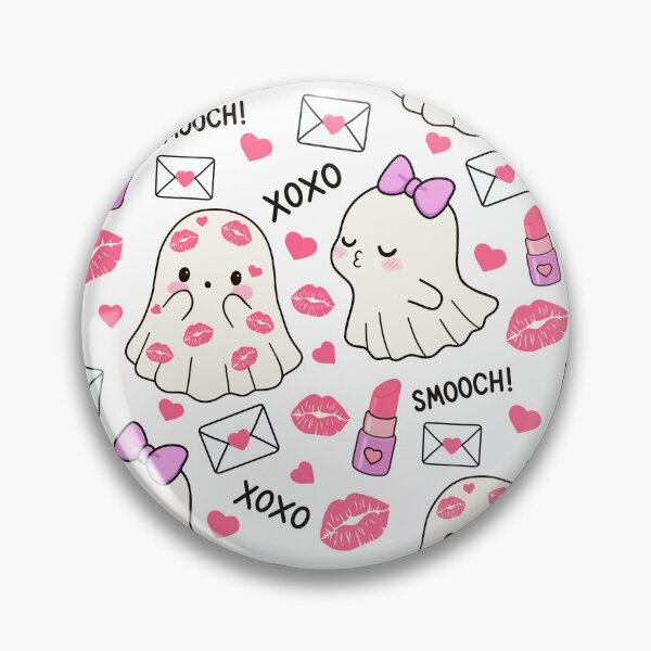 Aperçu de l'œuvre Motif sans couture de fantôme embrassant la Saint-Valentin créée et vendue par Sunnyneststudio.