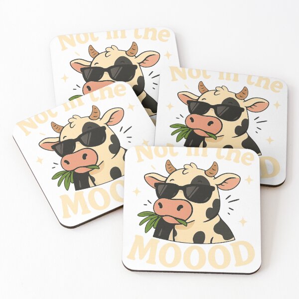 Item preview, Not in the MOOOD – Funny Cool Cow Cartoon Design designed and sold by Venloomzy.