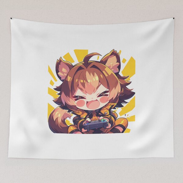 Item preview, Makoto Nanaya Blazblue Cute Chibi Playing Video Game Game Girl designed and sold by earlobejerk.