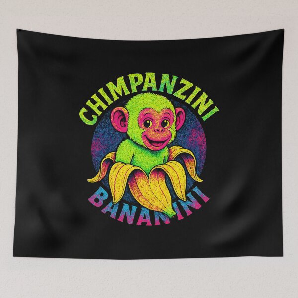 Item preview, Brainrot Chimpanzini Bananini Neon Monkey Banana Psychedelic Pop designed and sold by jotaro210.