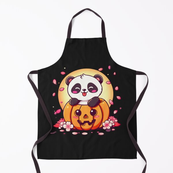 Item preview, Cute Panda Inside Glowing Jack-O-Lantern with Red Sakura | Kawaii Japanese Halloween Design designed and sold by ColorSplash123.