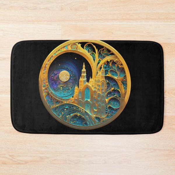 Item preview, Golden Moonlit Fantasy Castle Mandala designed and sold by The-Chic-Geek-.