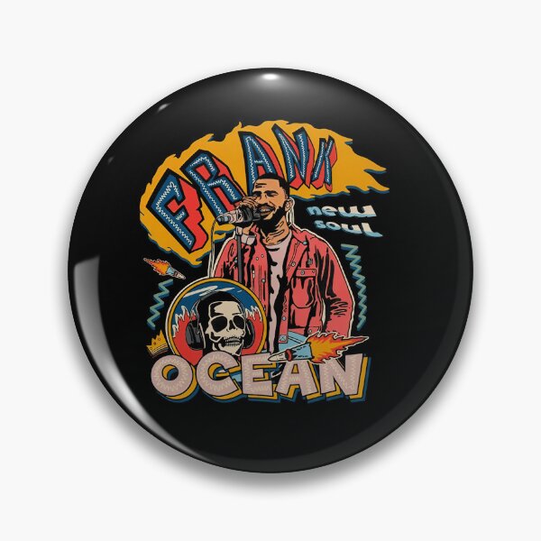 Item preview, Frank Ocean Retro Microphone Graphic with Skull and Flames designed and sold by kingofshaman123.