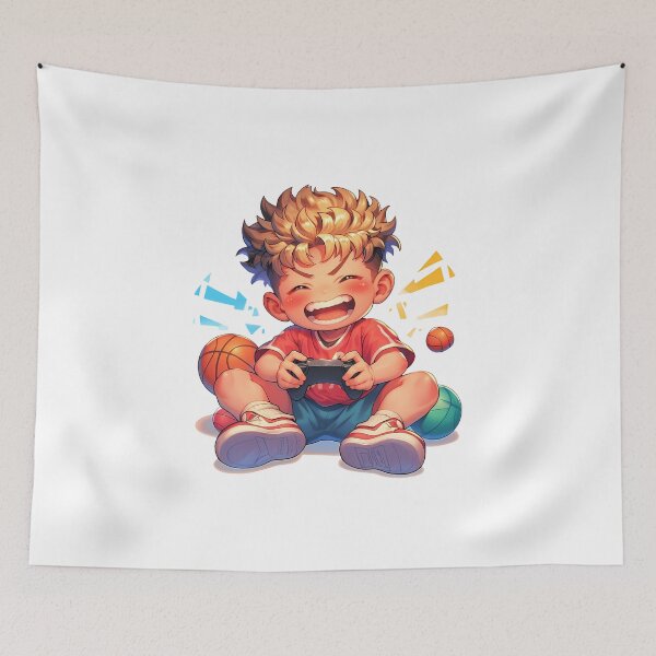 Item preview, Hanamichi Sakuragi Slam Dunk Cute Chibi Playing Video Game Anime designed and sold by earlobejerk.