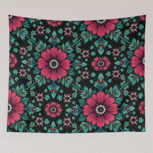 Item preview, Red and green bohemian traditional mandala flower pattern  designed and sold by cocomelon168.