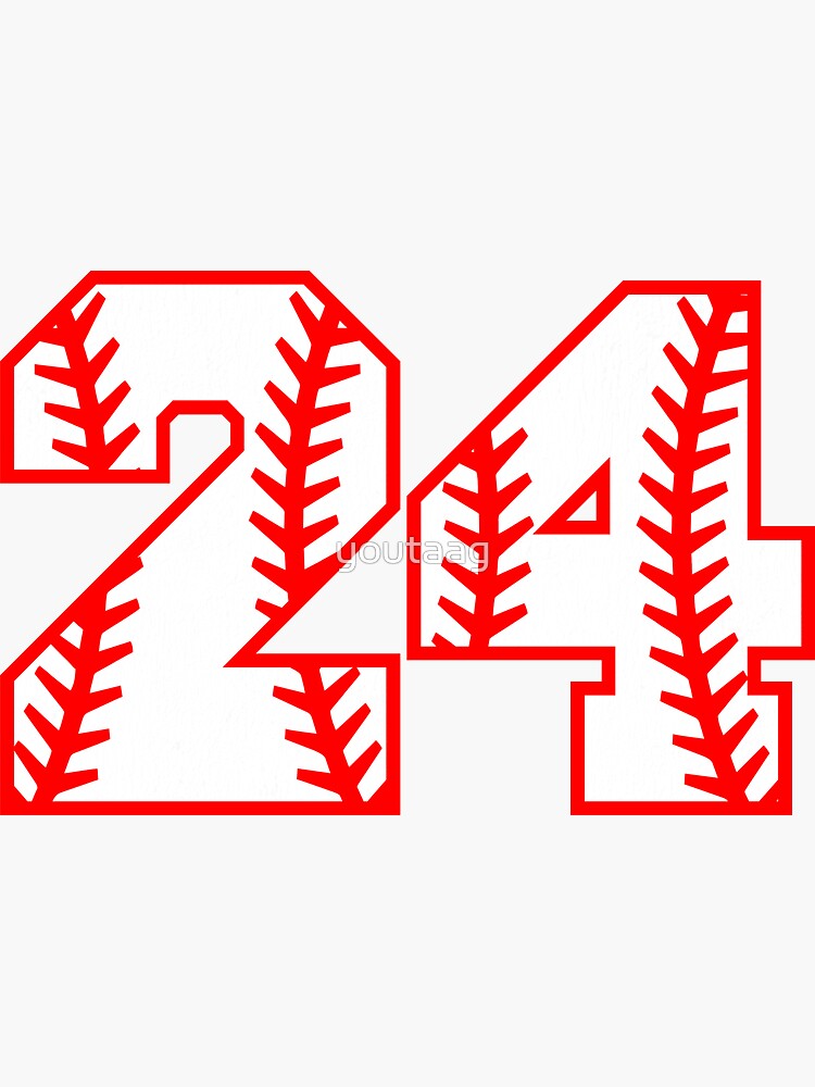 baseball-number-24-sticker-for-sale-by-youtaag-redbubble