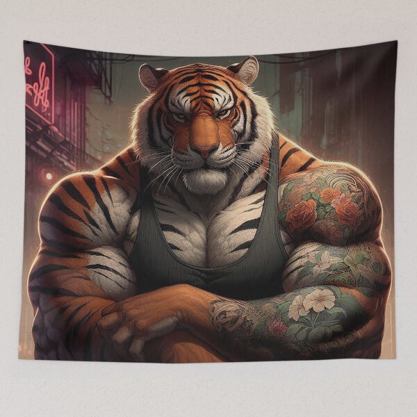 Item preview, Tattooed Tiger Street Guardian designed and sold by nikkolaus.
