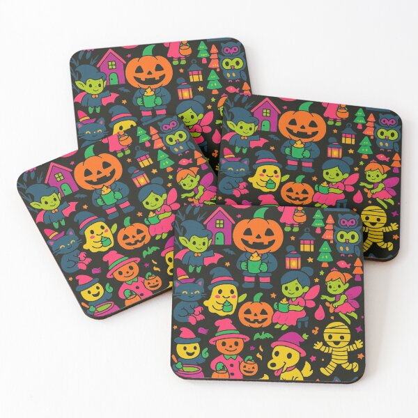 Item preview, Neon Chibi Halloween Party - Cute Kawaii Glow designed and sold by JatashiStudio3.
