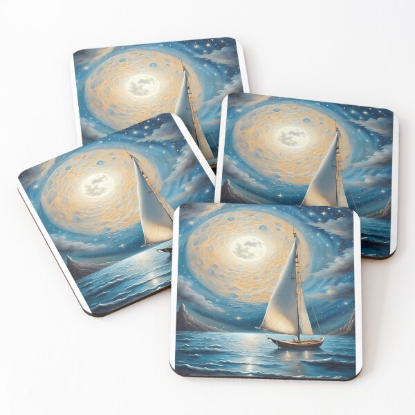Item preview, Galactic Seas Journey Under The Cosmic Moon designed and sold by VivianMant.
