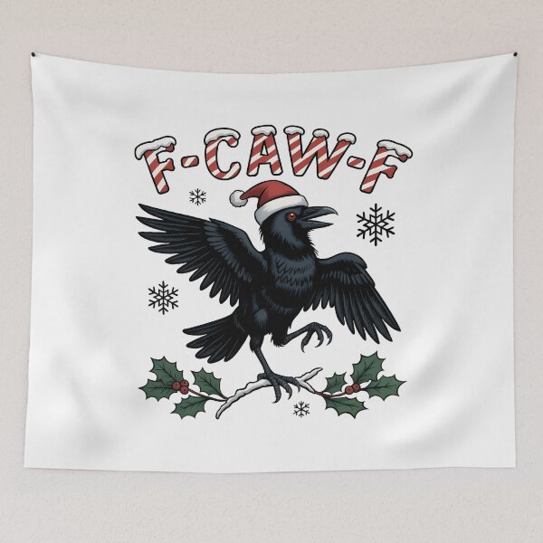Item preview, F-Caw-F Funny Crow Christmas Raven Meme designed and sold by Eh Plus Designs.