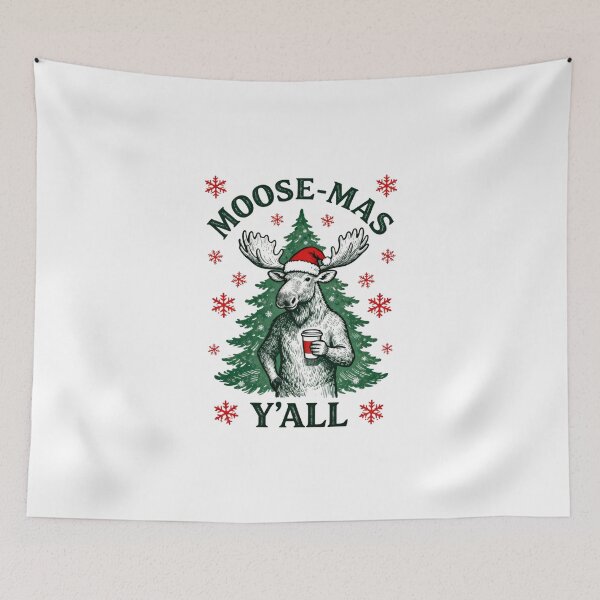 Item preview, Funny Moose-Mas Y'all Christmas Pun designed and sold by eneot1.