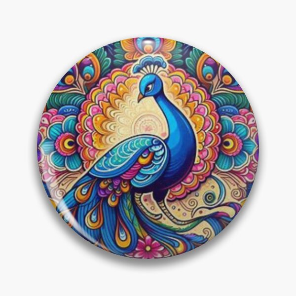 Item preview, Peacock Rangoli Mandala Style Design designed and sold by Mywaymylife.