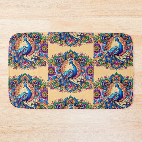 Item preview, Peacock Rangoli Mandala Style Design designed and sold by Mywaymylife.