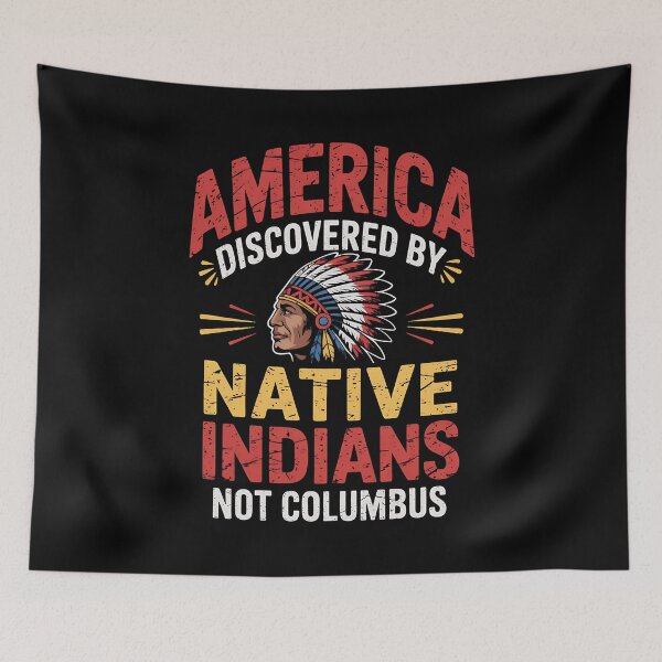 Item preview, America Discovered By Native Indians 1942 Anti Columbus designed and sold by BakeryDozen.