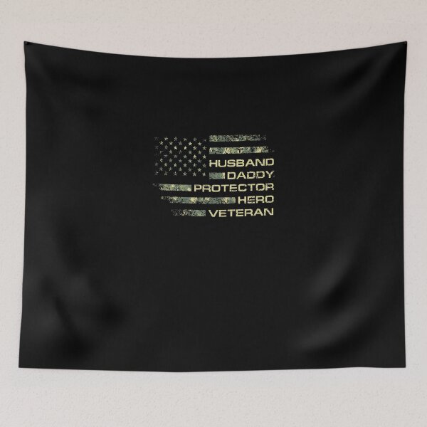Item preview, Husband Daddy Protector Hero Veteran USA Flag Camouflage Dad designed and sold by nguyenphuongs.
