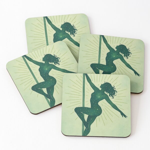 Item preview, Cosmic Pole Dance Silhouette – Aerial Fitness Art – Pole Dancing designed and sold by InnerFlow.