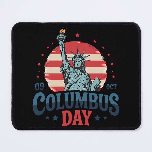 Item preview, Columbus Day 9th October Statue Liberty American Flag designed and sold by BakeryDozen.