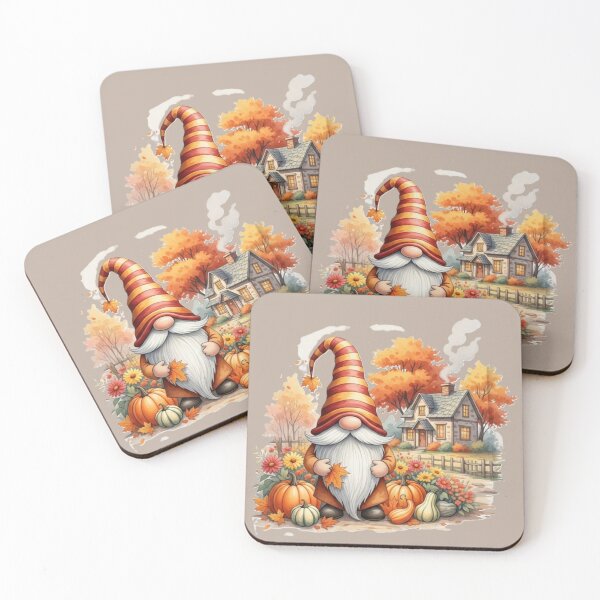 Item preview, Autumn Gnome & Cottage – Cozy Fall Leaves, Pumpkins & Lantern Design designed and sold by InkwildStudio.