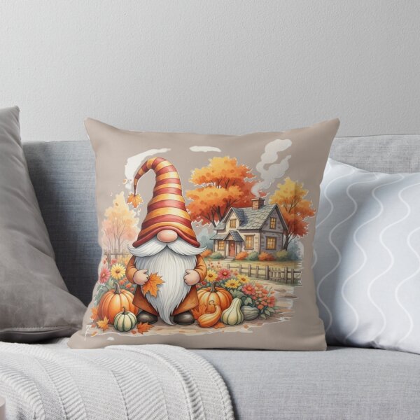 Item preview, Autumn Gnome & Cottage – Cozy Fall Leaves, Pumpkins & Lantern Design designed and sold by InkwildStudio.
