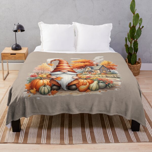 Item preview, Autumn Gnome & Cottage – Cozy Fall Leaves, Pumpkins & Lantern Design designed and sold by InkwildStudio.