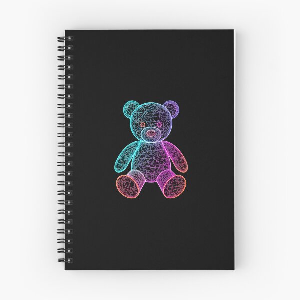Item preview, Neon Wireframe Teddy Bear – Glowing Turquoise, Pink and Orange Digital Art designed and sold by PixelVibe782.