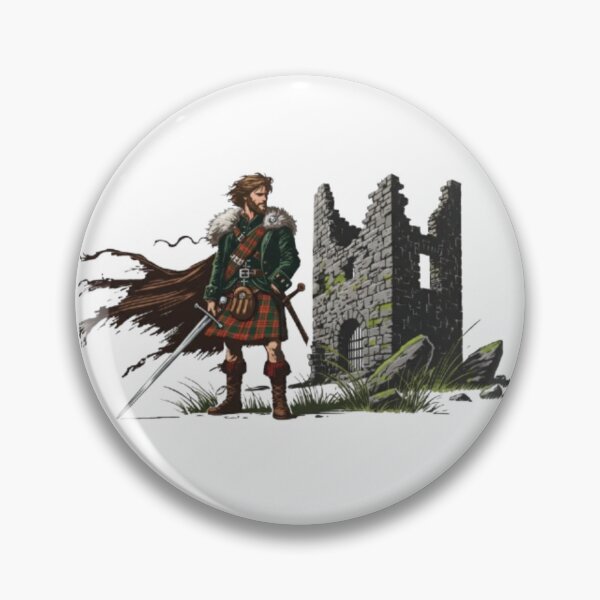 Item preview, Highlander Warrior and Ruined Tower designed and sold by CelticSoulShop.