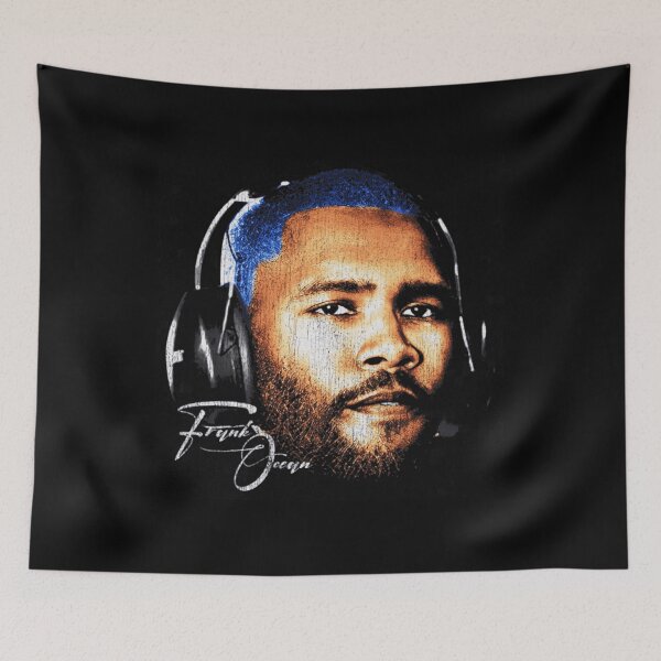 Item preview, Frank Ocean Headphones Portrait Blue Hair Aesthetic designed and sold by kingofshaman123.