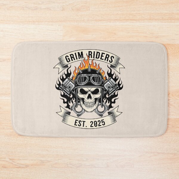 Item preview, Bold Skull and Flames Design with Motorcycle Engine Motif designed and sold by SplashTastic.