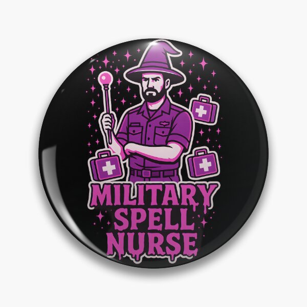 Item preview, Military Spell Nurse – Halloween Wizard T-Shirt for Male Military Nurses – Spooky Neon Pink Purple DesignPrison Medical Tools – Male Prison Nurse Design designed and sold by ClinicalHubs.