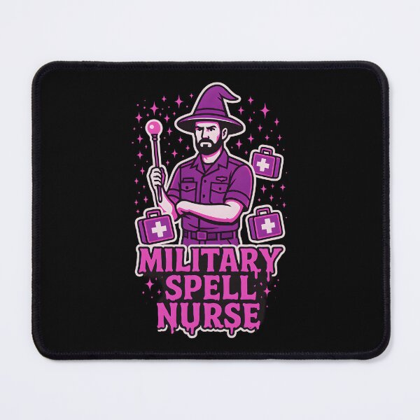 Item preview, Military Spell Nurse – Halloween Wizard T-Shirt for Male Military Nurses – Spooky Neon Pink Purple DesignPrison Medical Tools – Male Prison Nurse Design designed and sold by ClinicalHubs.