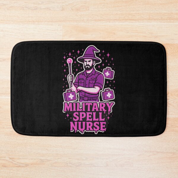 Item preview, Military Spell Nurse – Halloween Wizard T-Shirt for Male Military Nurses – Spooky Neon Pink Purple DesignPrison Medical Tools – Male Prison Nurse Design designed and sold by ClinicalHubs.