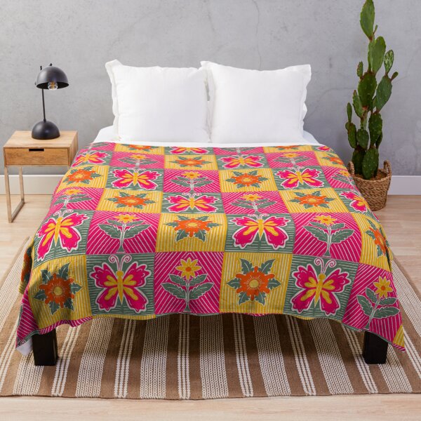 Item preview, Colorful Butterfly and Floral Retro Pattern Design designed and sold by DColourMuse.