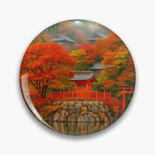 Item preview, Autumn Shrine Reflections – Sacred Colors of Osaka, Japan designed and sold by NihonKamonScape.