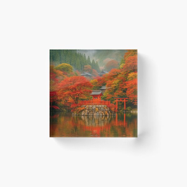 Item preview, Autumn Shrine Reflections – Sacred Colors of Osaka, Japan designed and sold by NihonKamonScape.
