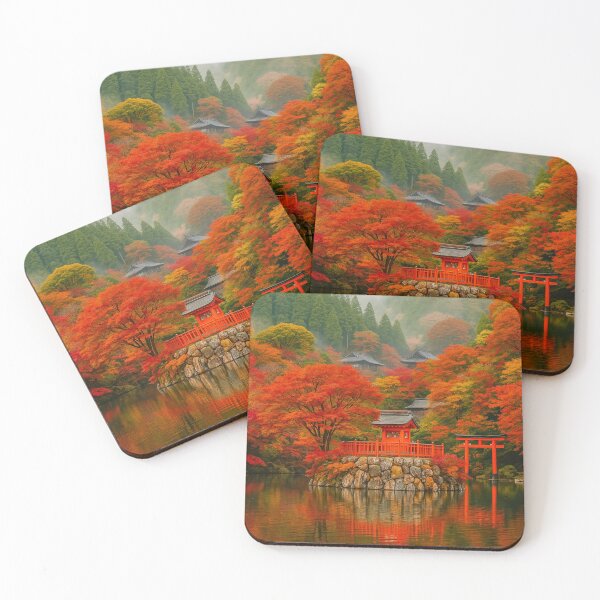 Item preview, Autumn Shrine Reflections – Sacred Colors of Osaka, Japan designed and sold by NihonKamonScape.