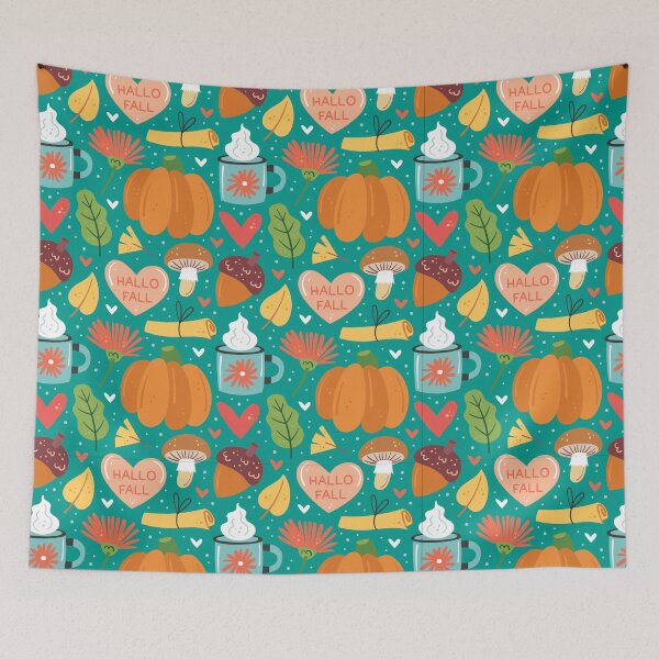 Item preview, Cute Hallo Fall Pumpkins and Acorns Pattern Graphic T-Shirt – Playful Autumn Design designed and sold by FestivityFinds.